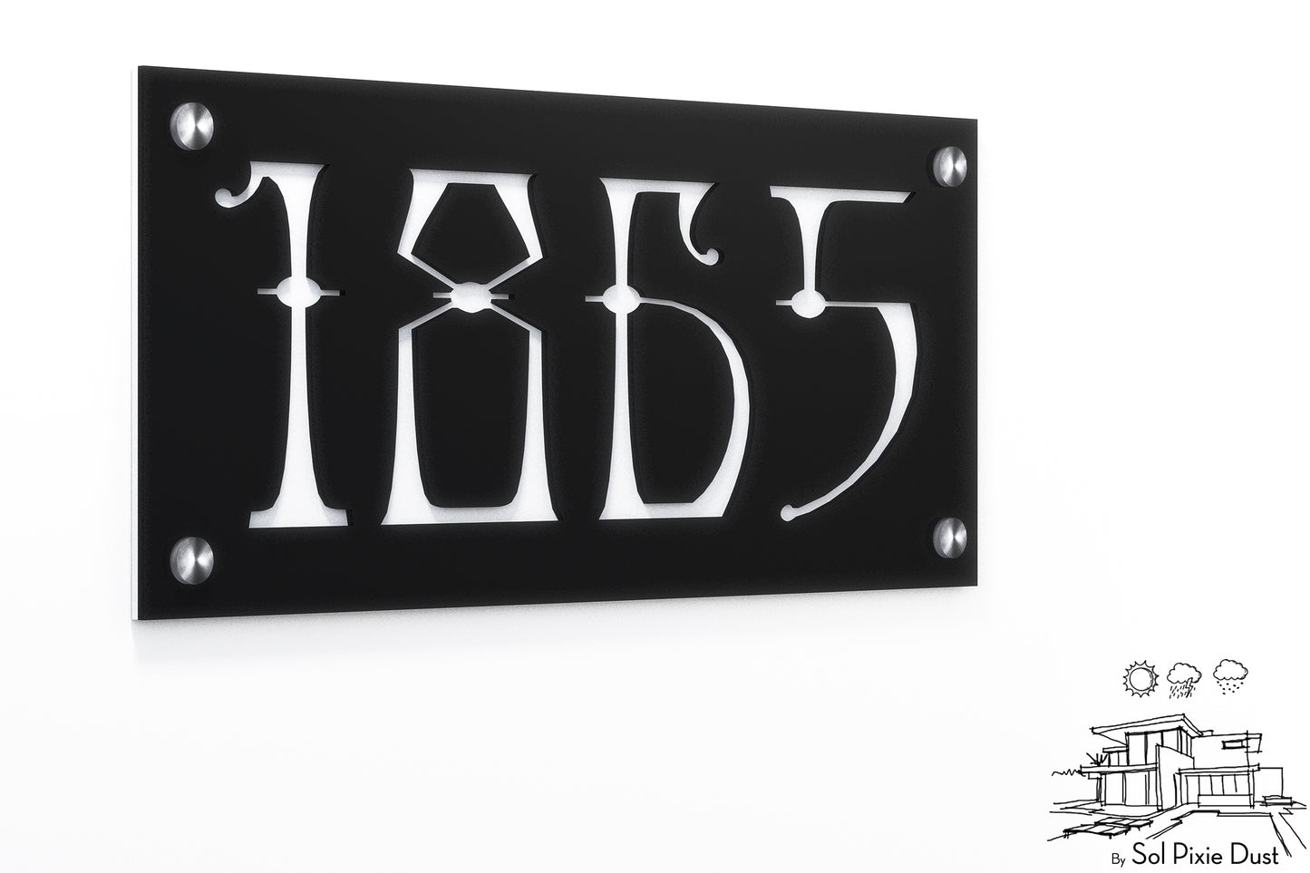 Acrylic Address Plaque - Signs ( Font Options )