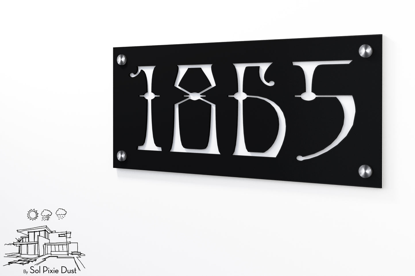 Acrylic Address Plaque - Signs ( Font Options )