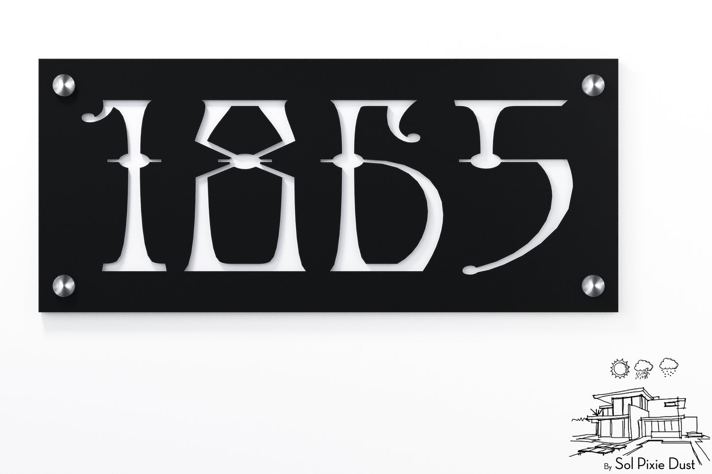 Acrylic Address Plaque - Signs ( Font Options )
