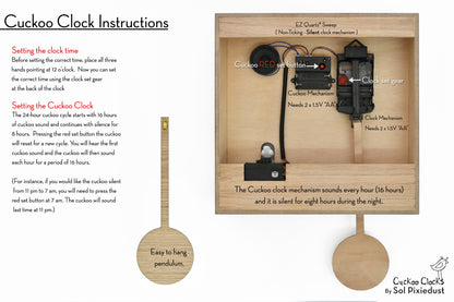 Time Box Modern Cuckoo Bird.  Cuckoo and Pendulum Wall Clock