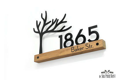 Underline African Teak Iroko or Hollow Aluminum Address Plaque - LED Signs