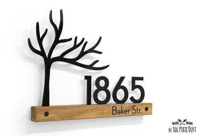 Underline African Teak Iroko or Hollow Aluminum Address Plaque - LED Signs