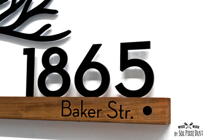 Underline African Teak Iroko or Hollow Aluminum Address Plaque - LED Signs