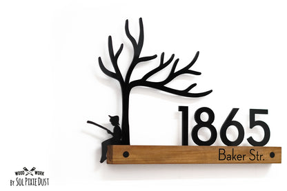 Underline African Teak Iroko or Hollow Aluminum Address Plaque - LED Signs