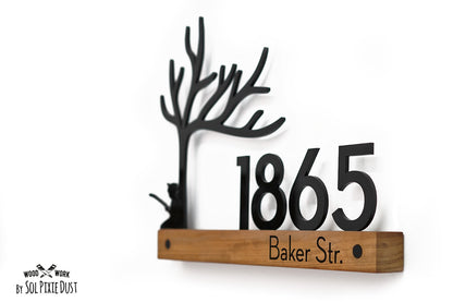Underline African Teak Iroko or Hollow Aluminum Address Plaque - LED Signs