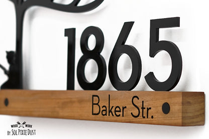 Underline African Teak Iroko or Hollow Aluminum Address Plaque - LED Signs