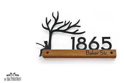 Underline African Teak Iroko or Hollow Aluminum Address Plaque - LED Signs