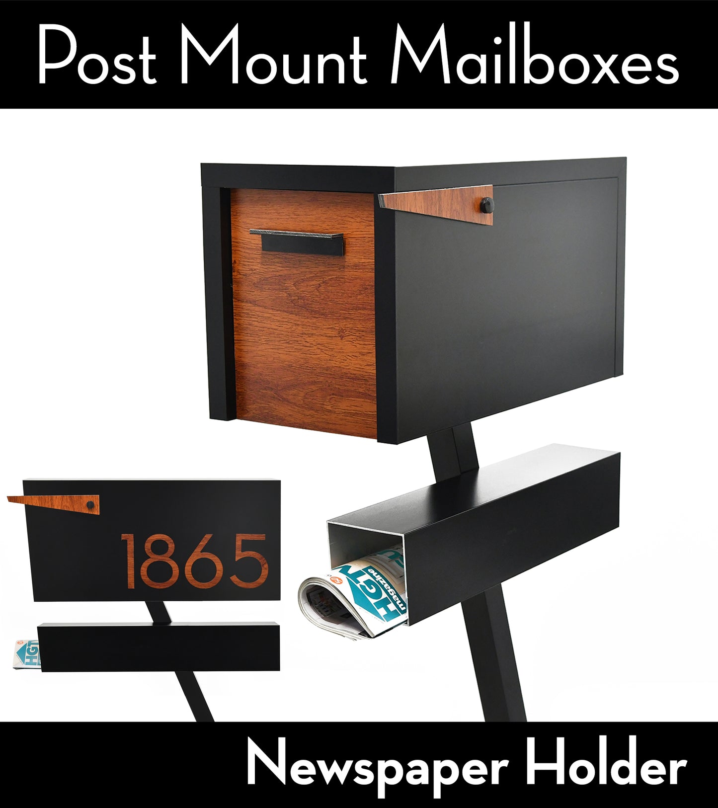 Modern Post Mounted Mailbox  - Contemporary Post Mounted Mailbox Type 4 Aluminum