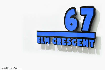 Underline House Numbers - LED Sign ( Font Options )