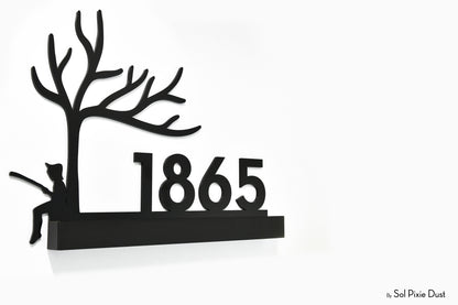 Underline African Teak Iroko or Hollow Aluminum Address Plaque - LED Signs