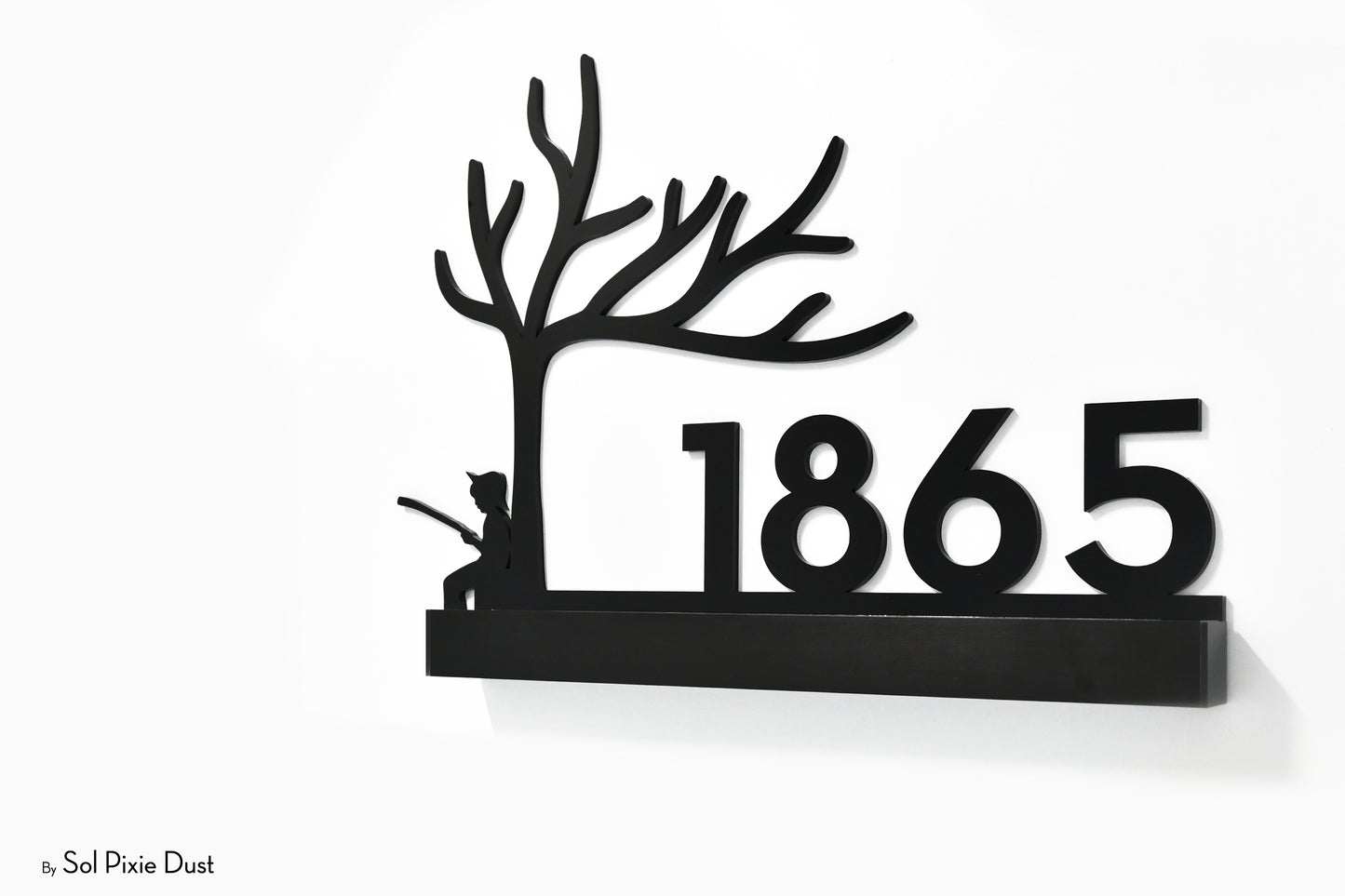 Underline African Teak Iroko or Hollow Aluminum Address Plaque - LED Signs