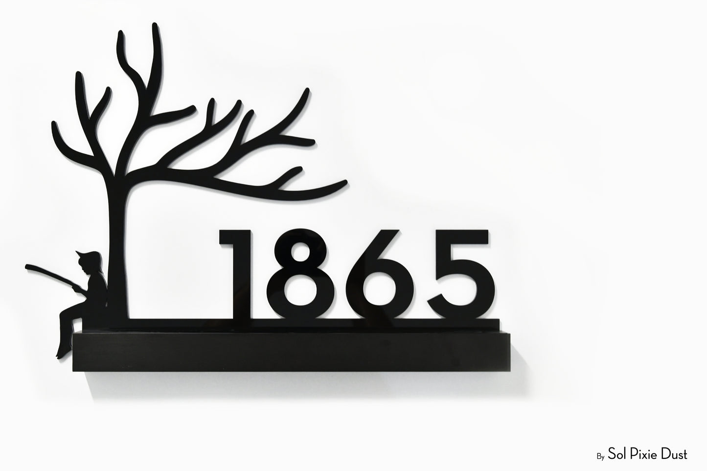 Underline African Teak Iroko or Hollow Aluminum Address Plaque - LED Signs