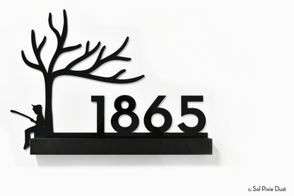 Underline African Teak Iroko or Hollow Aluminum Address Plaque - LED Signs
