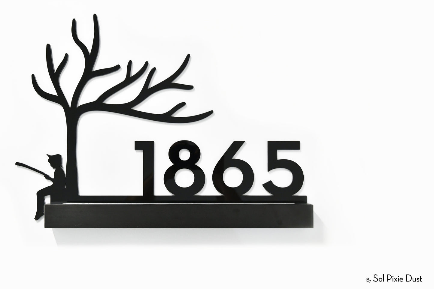 Underline African Teak Iroko or Hollow Aluminum Address Plaque - LED Signs