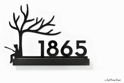 Underline African Teak Iroko or Hollow Aluminum Address Plaque - LED Signs