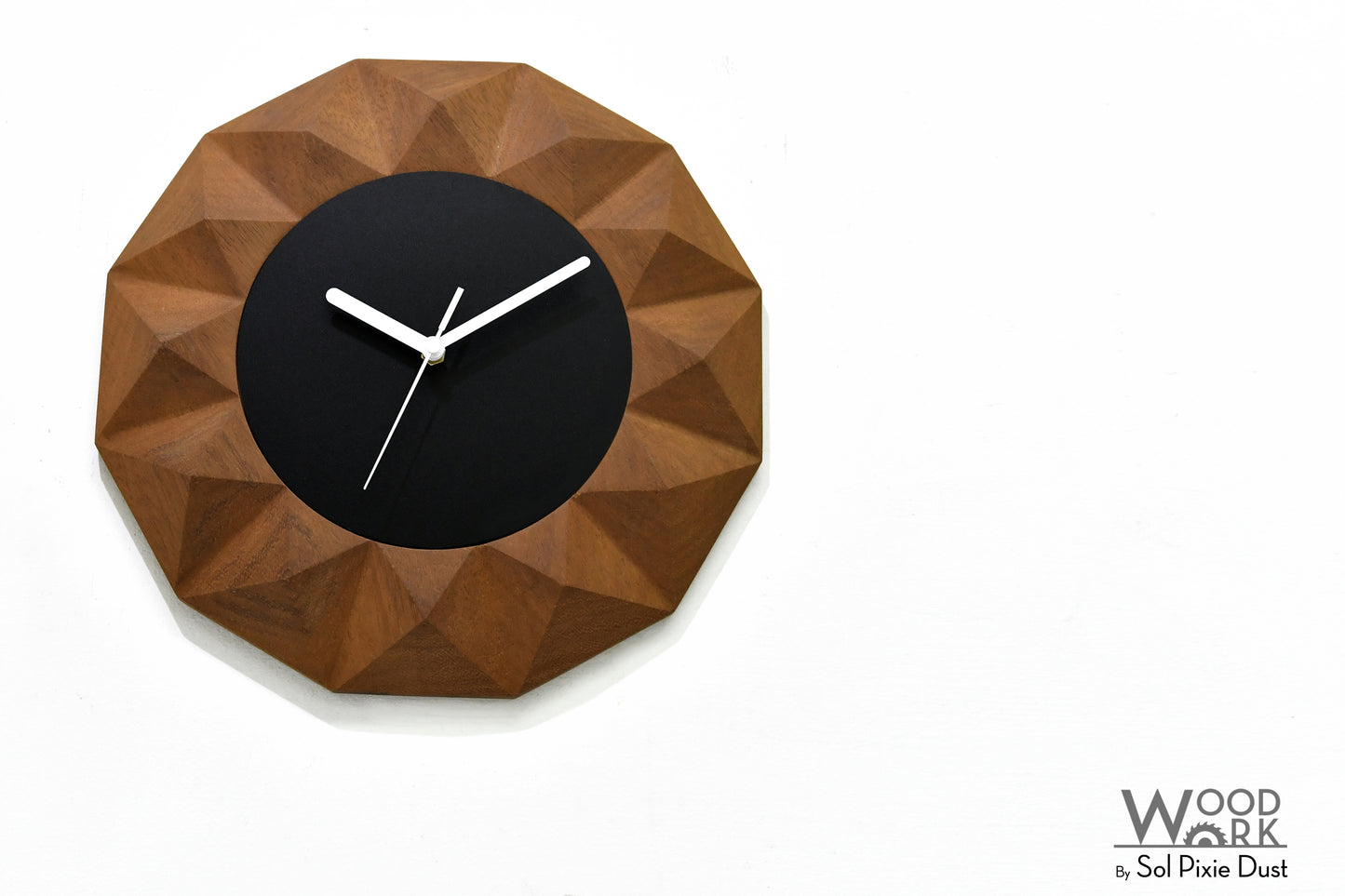 3D Vergina Sun Wooden Wall Clock