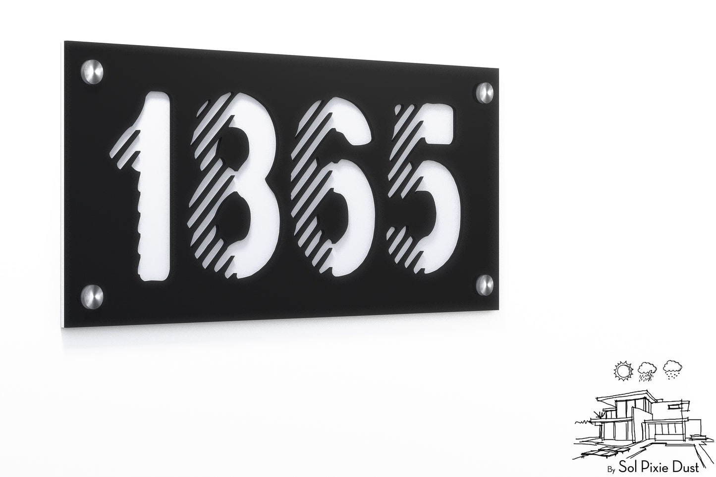 Acrylic Address Plaque - Signs ( Font Options )