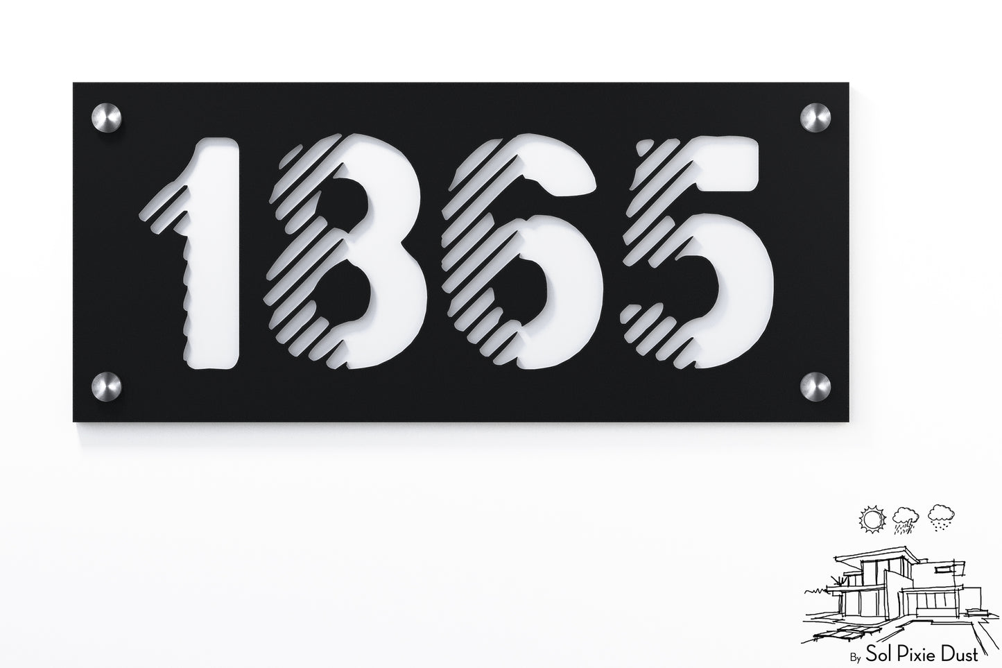 Acrylic Address Plaque - Signs ( Font Options )
