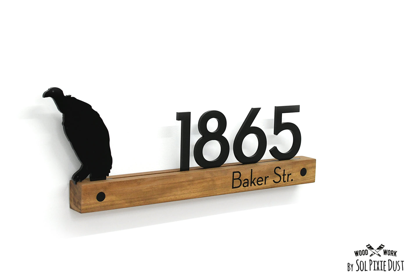 Underline African Teak Iroko or Hollow Aluminum Address Plaque - LED Signs