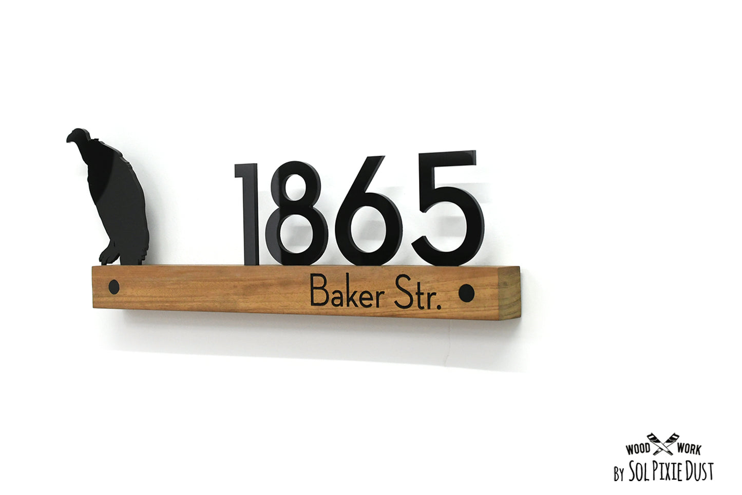 Underline African Teak Iroko or Hollow Aluminum Address Plaque - LED Signs