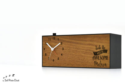 Alarm Clocks - Laser Engraved No Ticking - Table Desk Clock