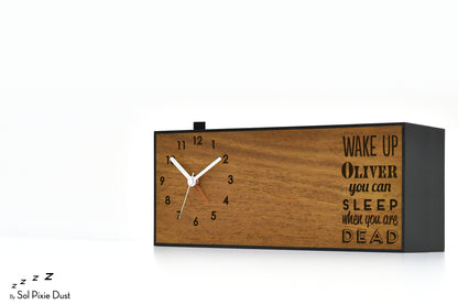 Alarm Clocks - Laser Engraved No Ticking - Table Desk Clock
