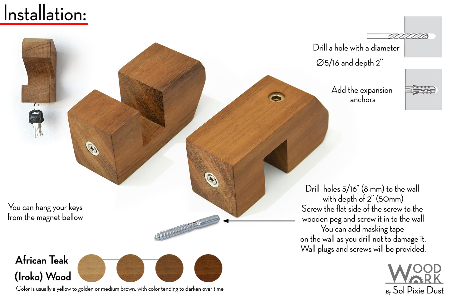 Wall Pegs and Racks - Wooden Hooks