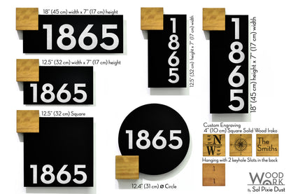 Aluminum (ACP) Address Signs with Solid Wood Mount