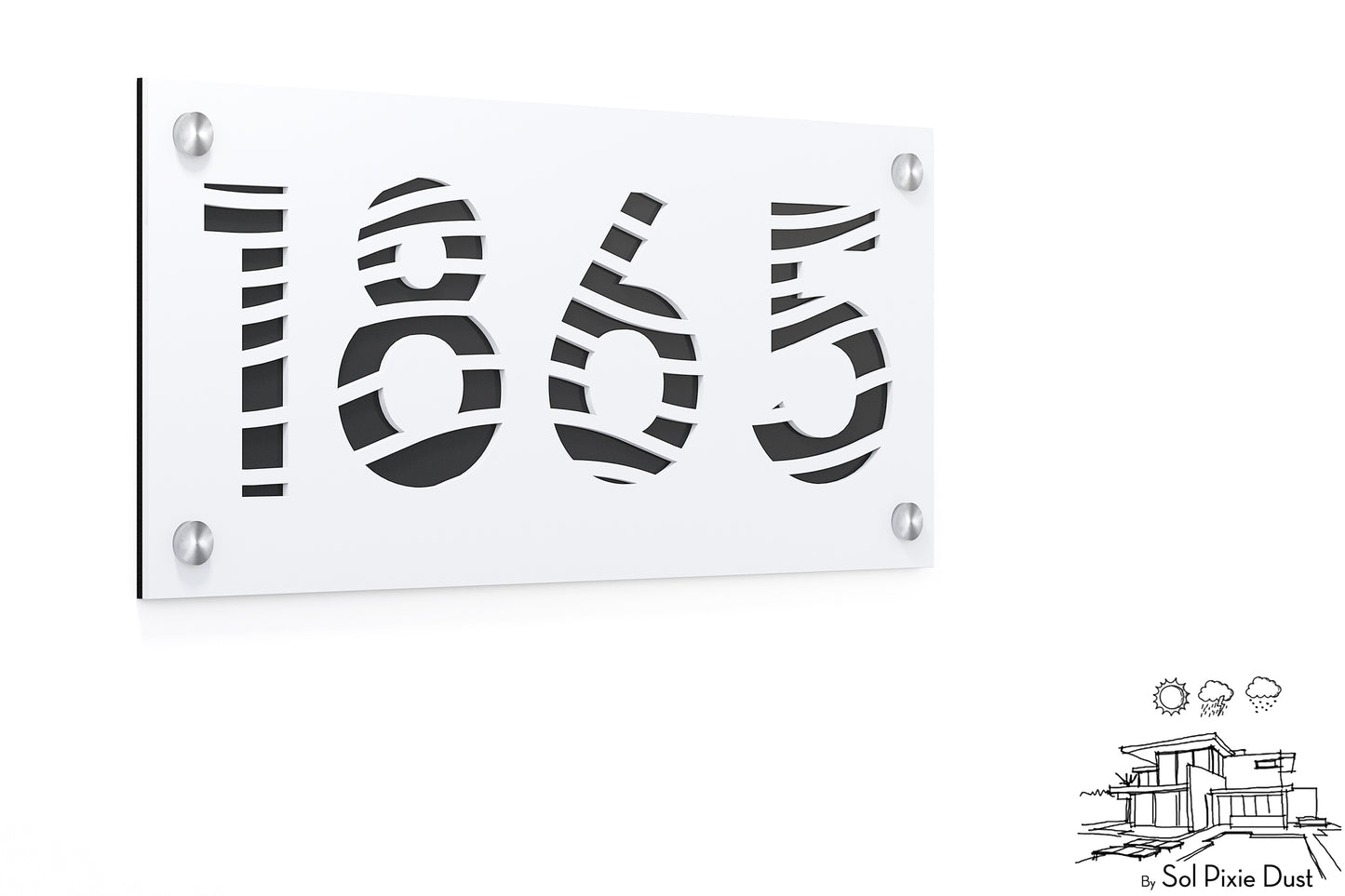 Acrylic Address Plaque - Signs ( Font Options )