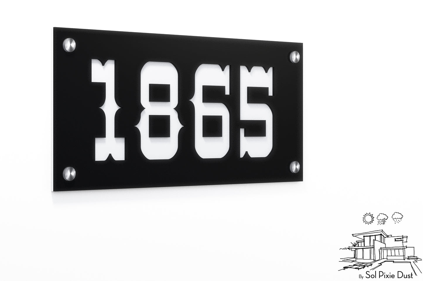 Acrylic Address Plaque - Signs ( Font Options )