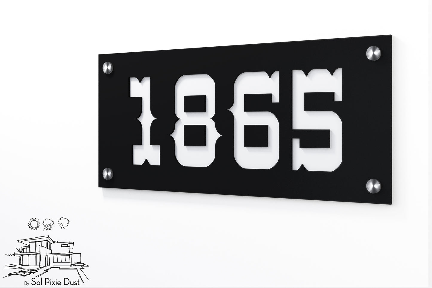 Acrylic Address Plaque - Signs ( Font Options )