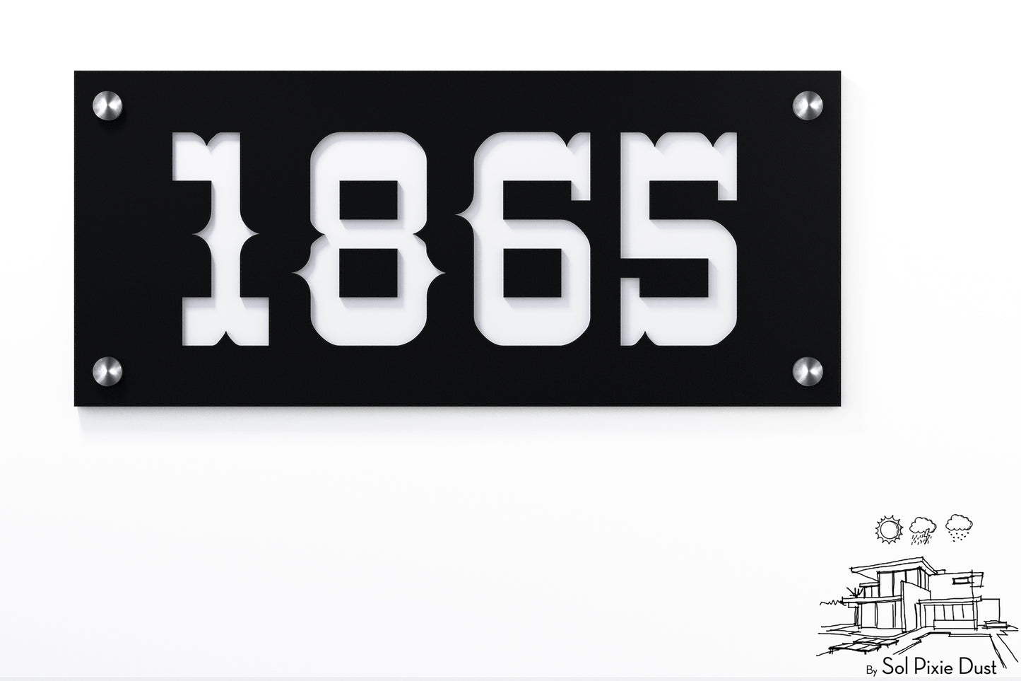 Acrylic Address Plaque - Signs ( Font Options )