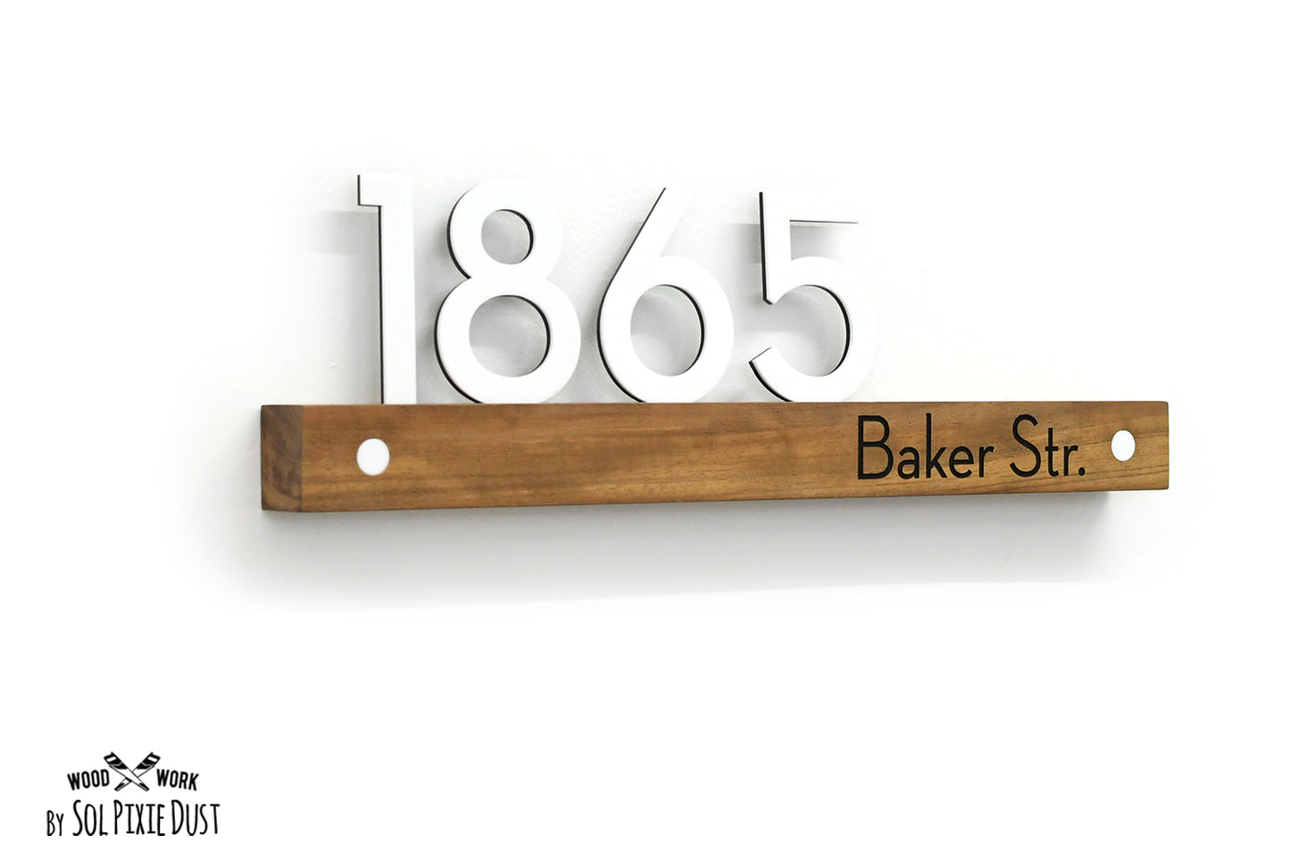 Underline African Teak Iroko or Hollow Aluminum Address Plaque - LED Signs