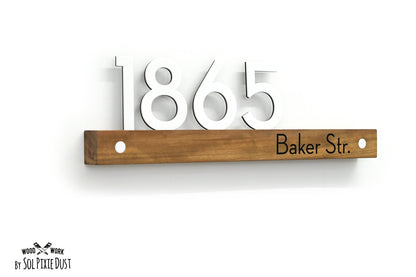 Underline African Teak Iroko or Hollow Aluminum Address Plaque - LED Signs