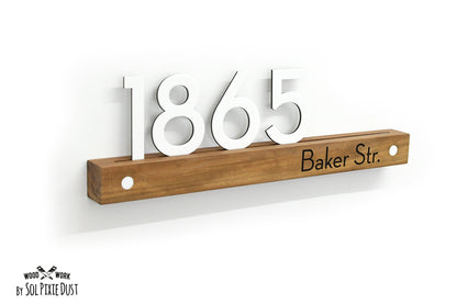 Underline African Teak Iroko or Hollow Aluminum Address Plaque - LED Signs