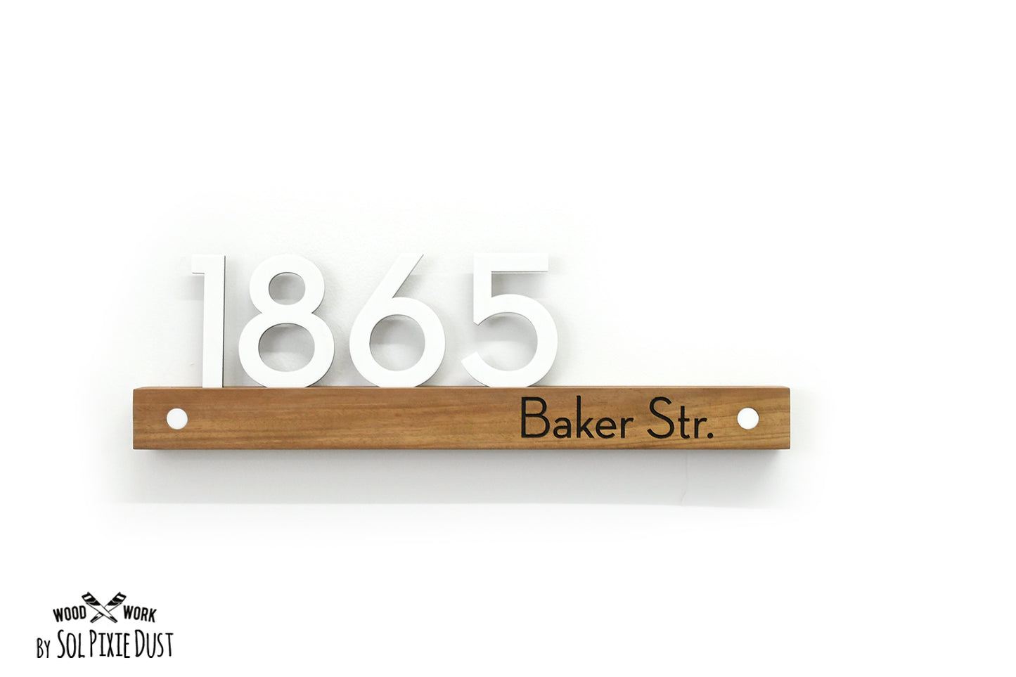 Underline African Teak Iroko or Hollow Aluminum Address Plaque - LED Signs