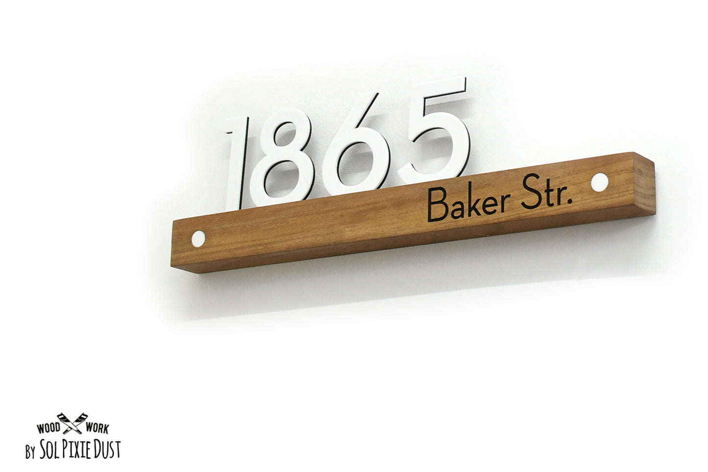 Underline African Teak Iroko or Hollow Aluminum Address Plaque - LED Signs