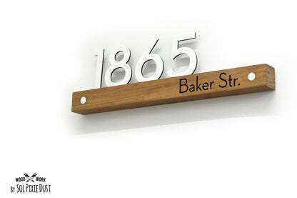 Underline African Teak Iroko or Hollow Aluminum Address Plaque - LED Signs