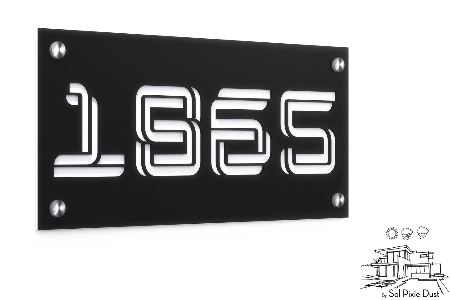 Acrylic Address Plaque - Signs ( Font Options )