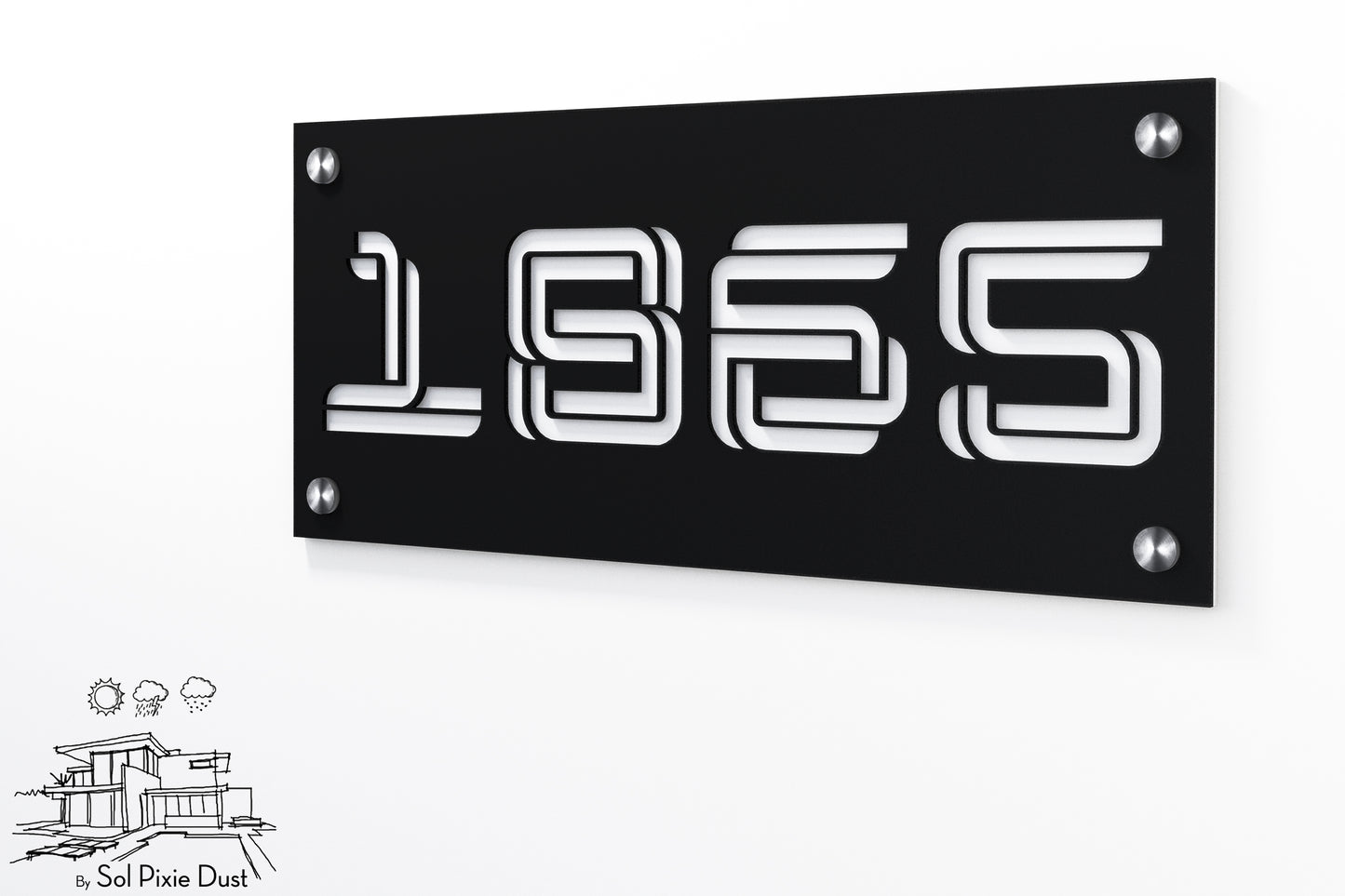 Acrylic Address Plaque - Signs ( Font Options )