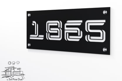 Acrylic Address Plaque - Signs ( Font Options )