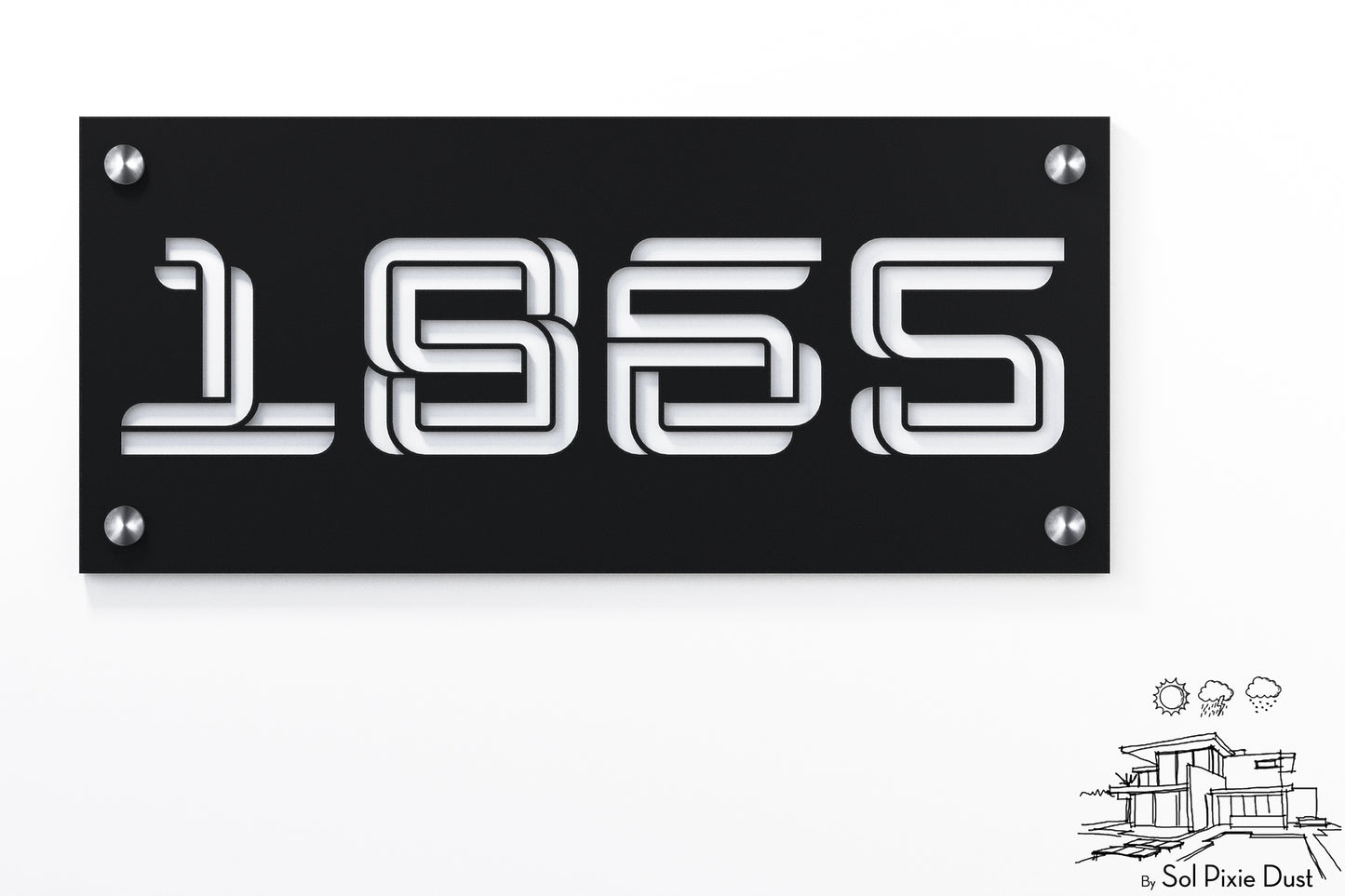 Acrylic Address Plaque - Signs ( Font Options )