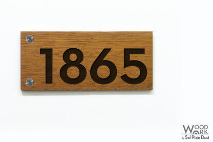 Solid Wood Address Plaques African Teak (Iroko) - Signs