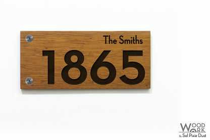 Solid Wood Address Plaques African Teak (Iroko) - Signs