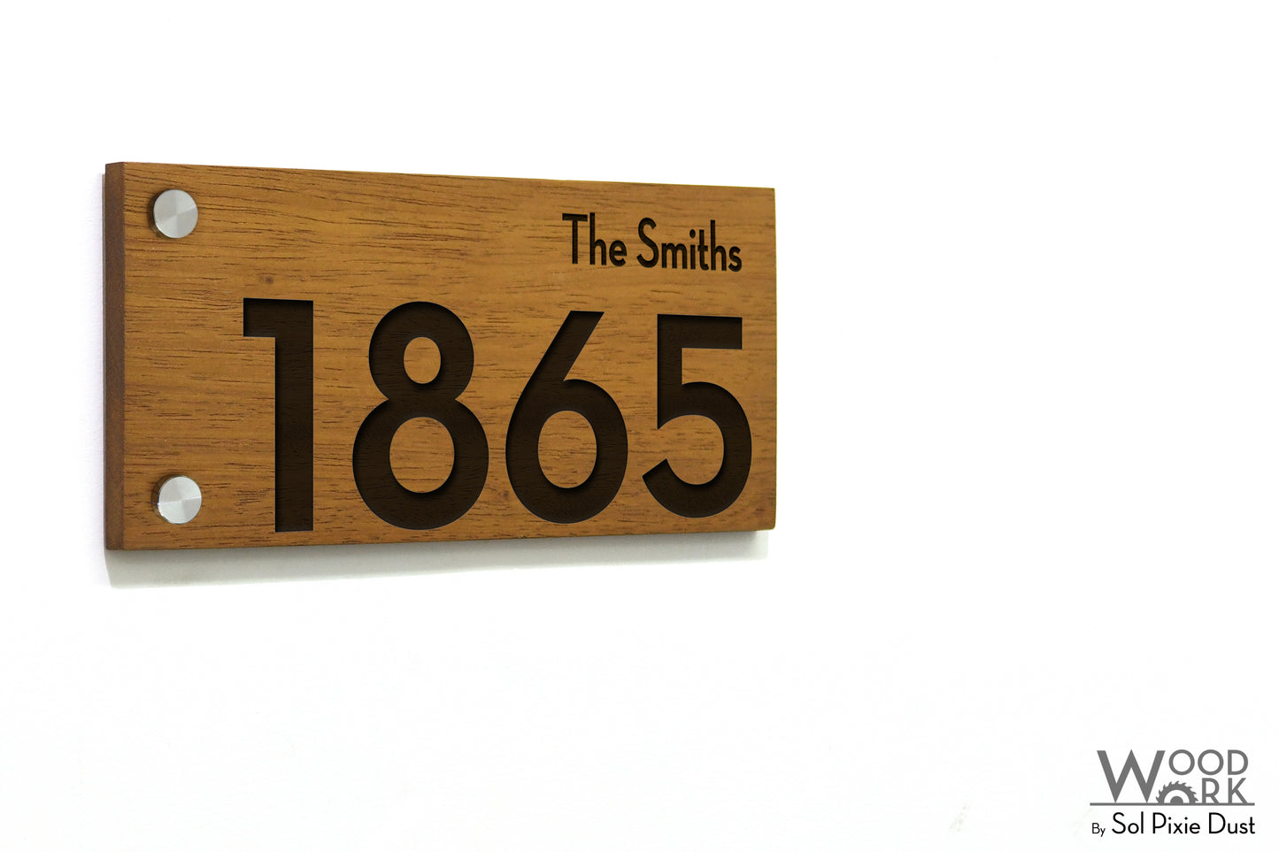 Solid Wood Address Plaques African Teak (Iroko) - Signs