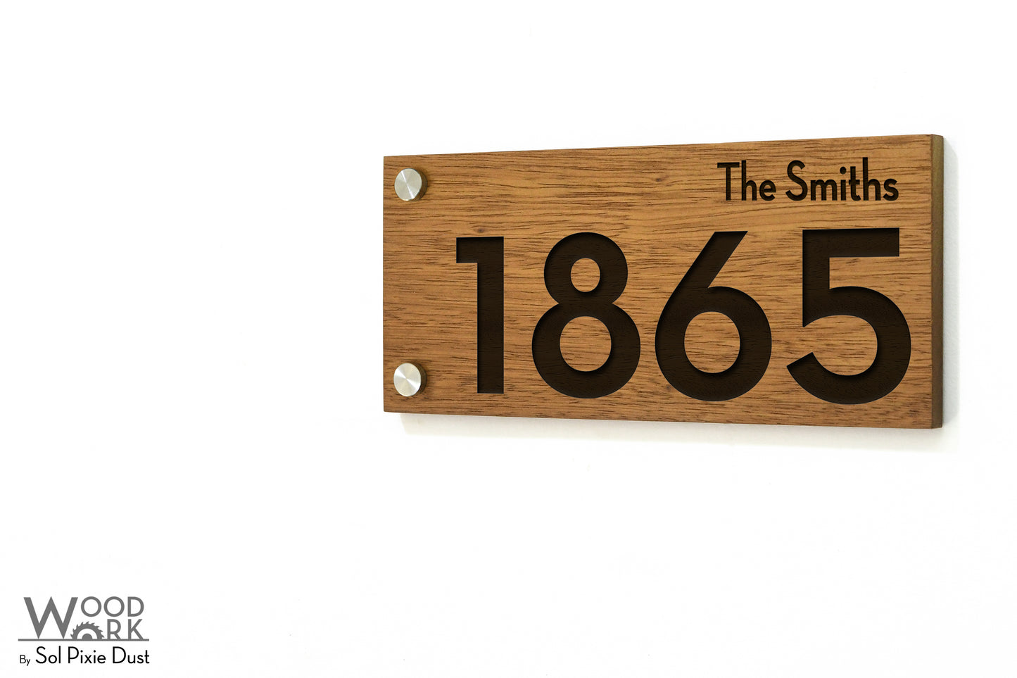 Solid Wood Address Plaques African Teak (Iroko) - Signs