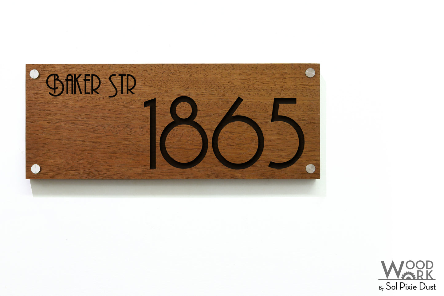 Solid Wood Address Plaques African Teak (Iroko) - Signs