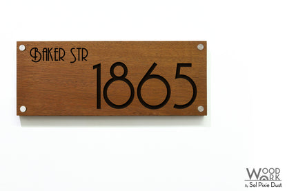 Solid Wood Address Plaques African Teak (Iroko) - Signs