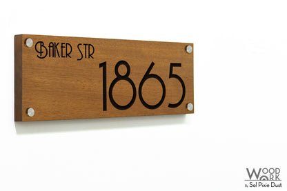 Solid Wood Address Plaques African Teak (Iroko) - Signs