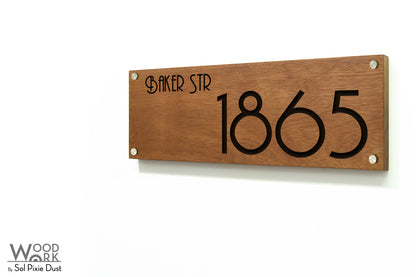 Solid Wood Address Plaques African Teak (Iroko) - Signs